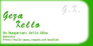 geza kello business card