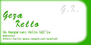 geza kello business card